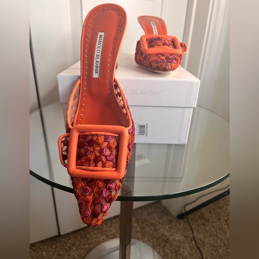 Manolo Blahnik Multicolor Buckle Heels